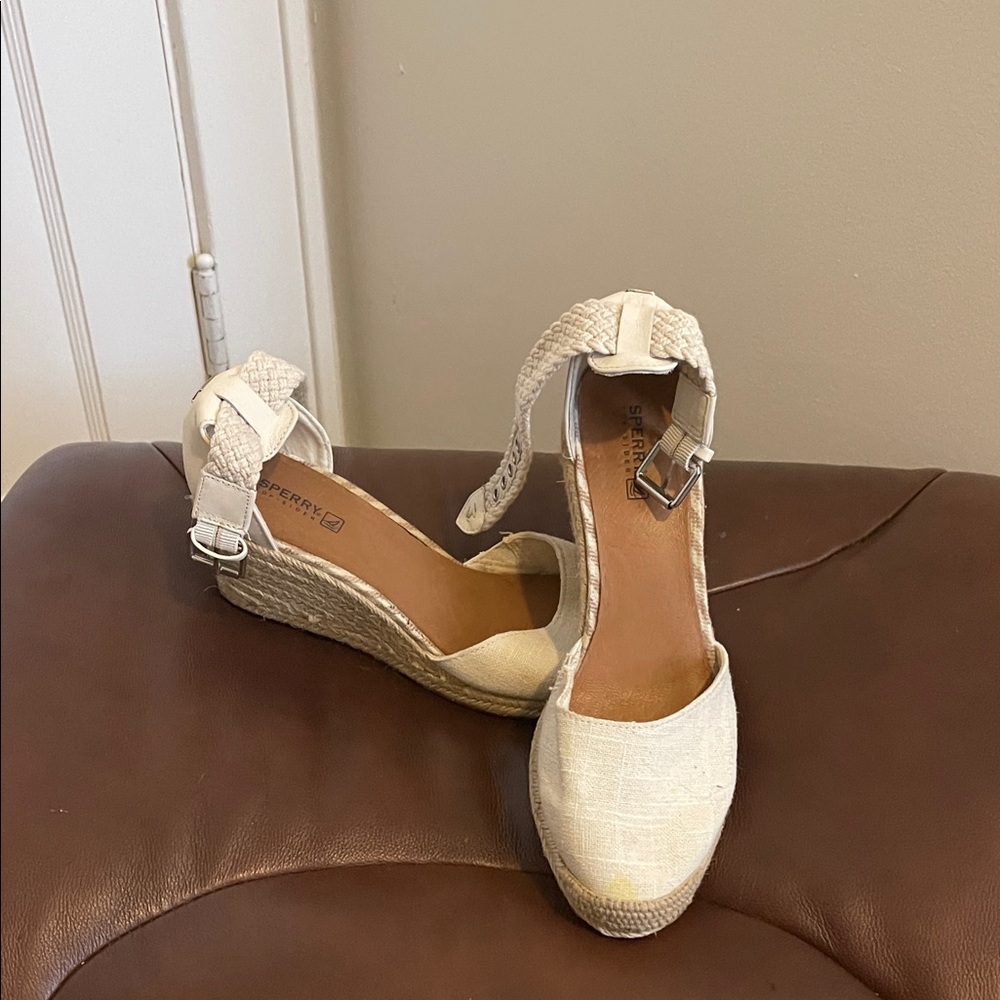 Sperry Cream Espadrille Wedges